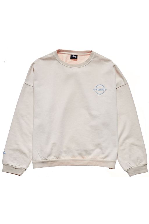 Stussy Womens City Circle OS Crew Sweaters White - FQRLT0764